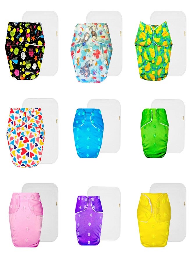 حفاضات دمبلدو القماشية الممتازة مع حشوة قطنية (عبوة من 9) | ملائمة تمامًا | قابلة لإعادة الاستخدام والغسل | أزرار كبس قابلة للتعديل | مصممة من قبل الأمهات | من 3 أشهر إلى 3 سنوات | للجنسين - Image 1