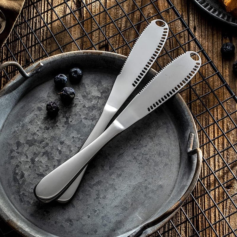 HANSWARE 3-in-1 Multi-Function Cheese & Butter Knife, Stainless Steel, Easy Spread, Curler, 2 PCS - Image 2