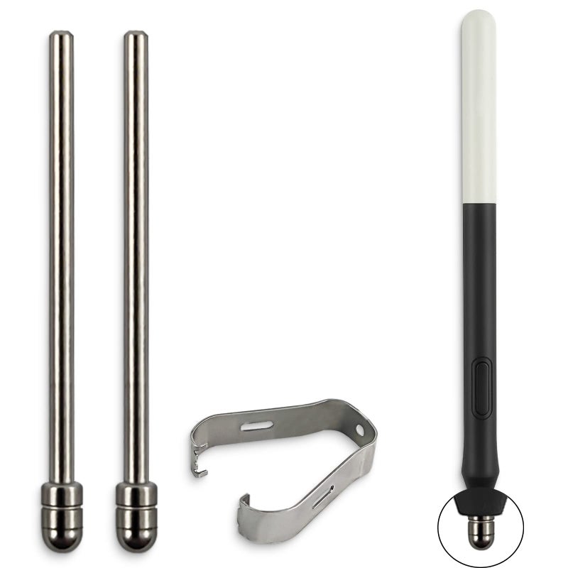 REEYEAR رؤوس أقلام رفيعة من سبائك التيتانيوم غير المستهلكة متوافقة مع قلم Wacom One الإبداعي، بدائل لرؤوس التعبئة الصلبة تناسب WACOM ONE DTC133W0A / Galaxy Tab S8 S7، 2 قطع - Image 1