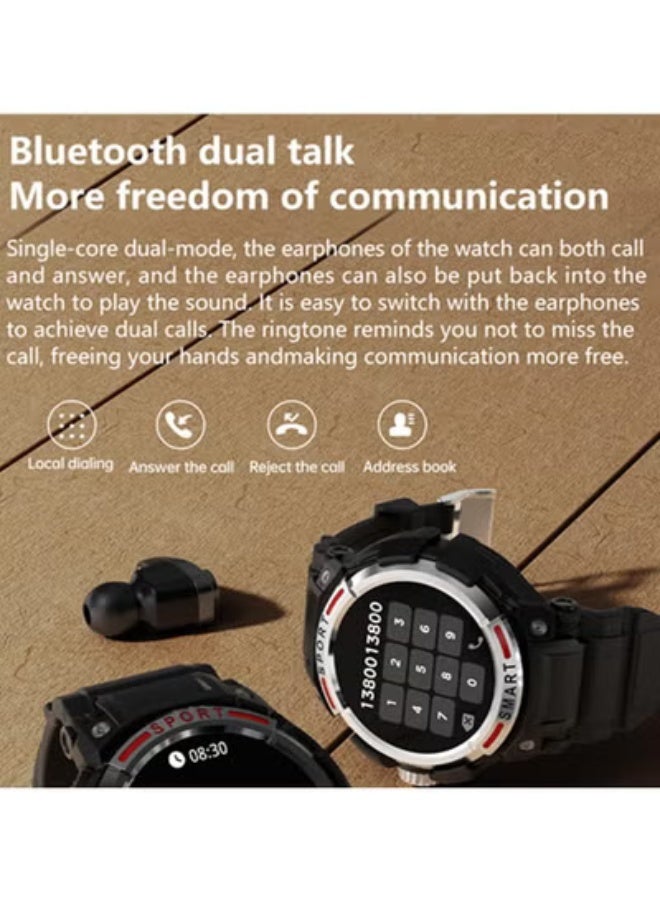 GT100 2-in-1 Smartwatch with Built-in TWS Earbuds, 1.85-Inch HD Display, Bluetooth Calling, Health & Fitness Tracker, Multi-Sports Modes - Image 5