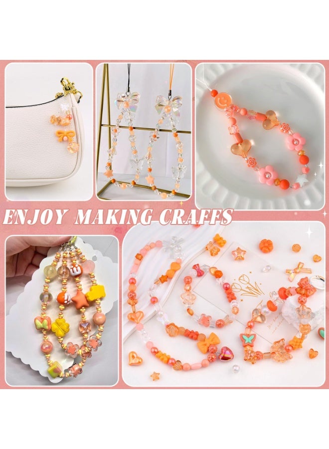 Capstro 180–240PCS Orange Acrylic Beads Set (160g) – Chunky & Cute Assorted Beads for DIY Jewelry, Bracelet Making, Keychains, Necklaces & Crafts | Fun Craft Beads for Kids & Adults - Image 5