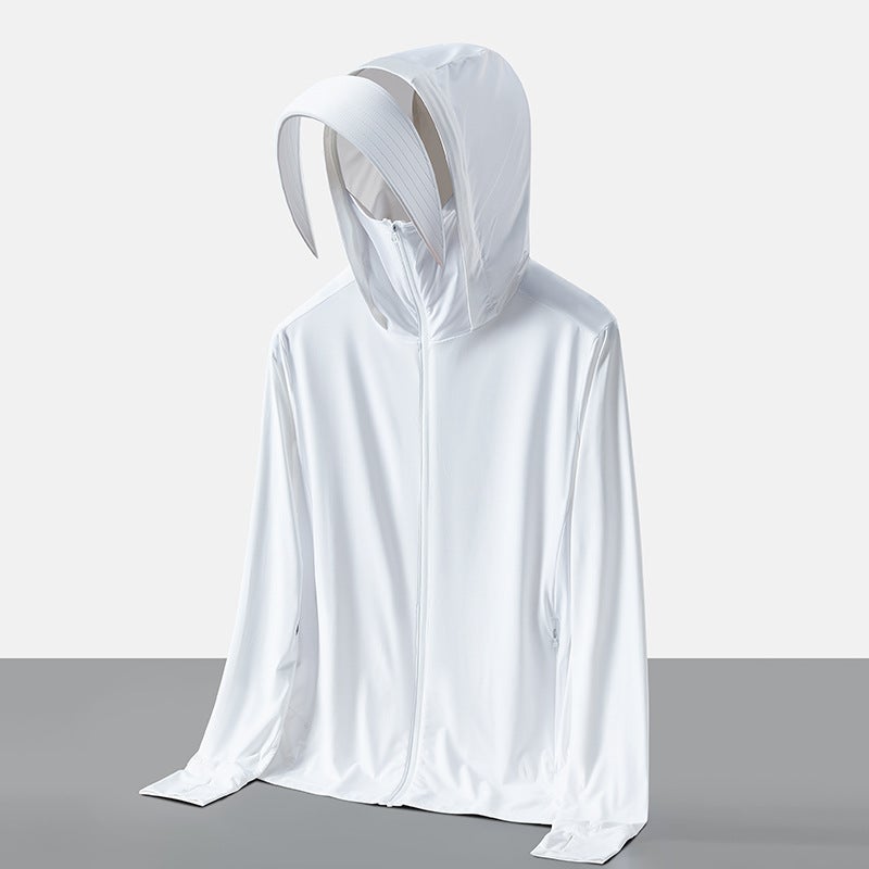 Cloud Yarn Sun Protection Jacket UPF50+ with Detachable Brim, Ice Silk, UV Protection, Outdoor Cycling, Unisex - Image 3