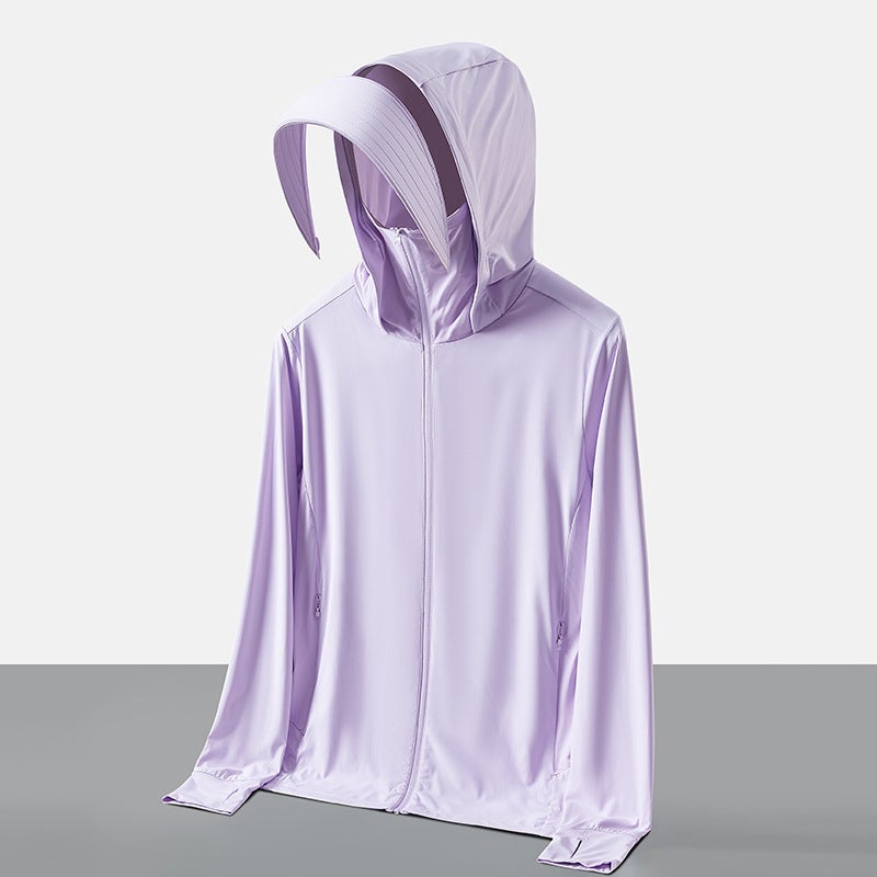 Cloud Yarn Sun Protection Jacket UPF50+ with Detachable Brim, Ice Silk, UV Protection, Outdoor Cycling, Unisex - Image 2