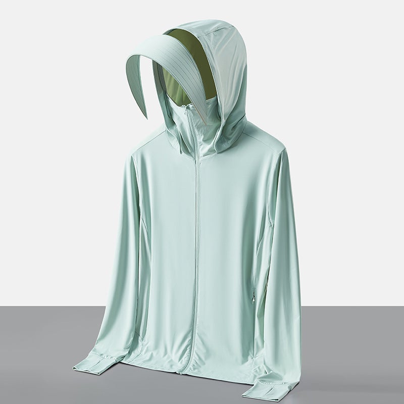 Cloud Yarn Sun Protection Jacket UPF50+ with Detachable Brim, Ice Silk, UV Protection, Outdoor Cycling, Unisex - Image 4
