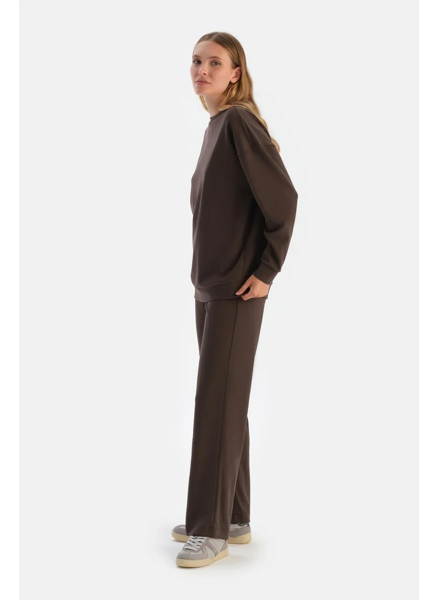 dagi Dark Brown Hidden Zipper Modal Trousers