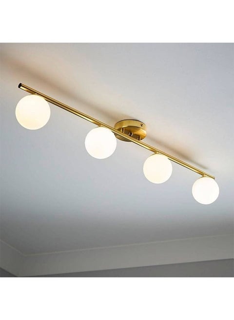 Gold Globo di vetro Chandelier - 4  globes