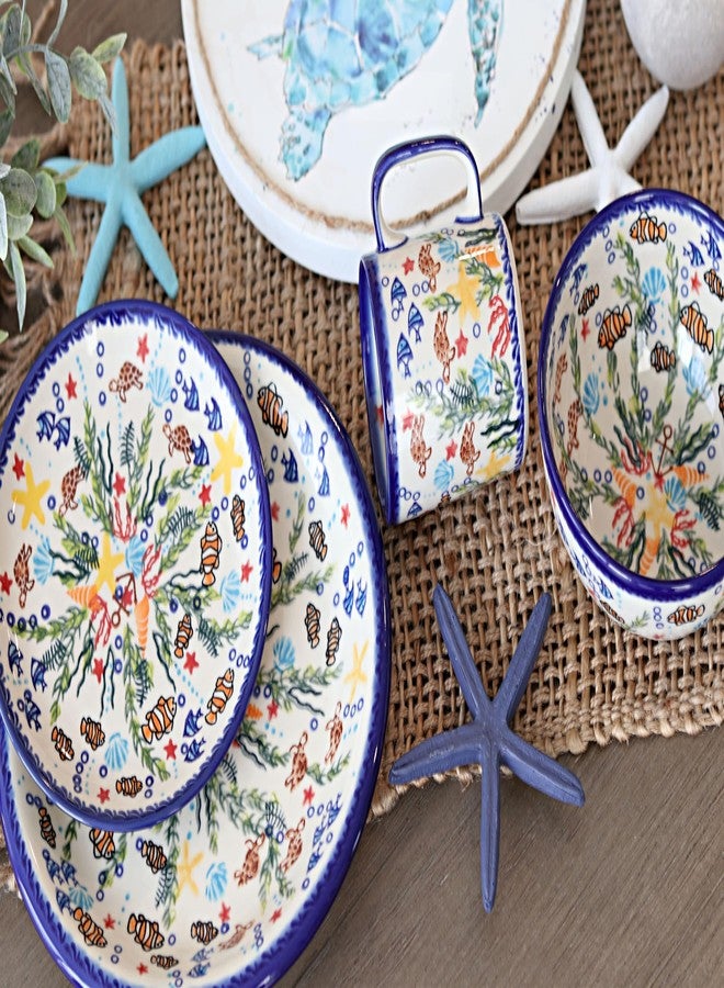 Blue Rose Pottery Blue Rose Polish Pottery - Yellow Atlantis Dinner Plate - 10" Diameter - Great for Everyday Dining, Casual Dining, or as Formal Dinnerware - Image 3