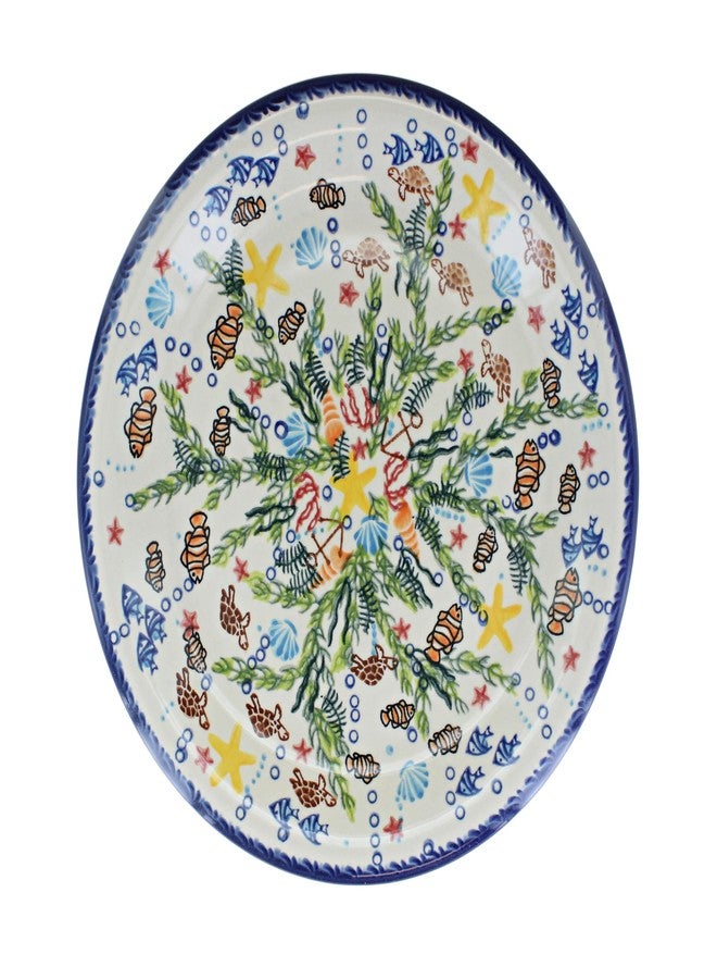 Blue Rose Pottery Blue Rose Polish Pottery - Yellow Atlantis Dinner Plate - 10" Diameter - Great for Everyday Dining, Casual Dining, or as Formal Dinnerware - Image 2