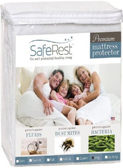 SafeRest SafeRest Mattress Protector - King Size Cotton Terry Waterproof Mattress Protector, Breathable Fitted Mattress Cover with Stretchable Pockets 