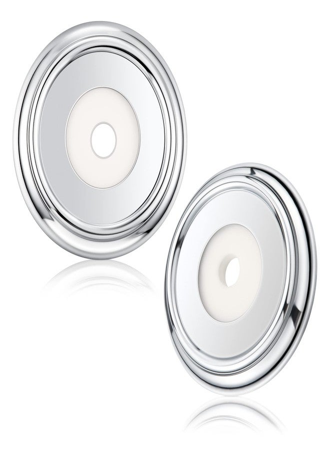 Enhon 2 Pack Metal Tub Spout Cover Ring, Bathroom Faucet Remodeling Wall Plate with Foam Gasket, 1-1/2 Inch ID and 3-5/8 Inch OD(Chrome) - Image 1