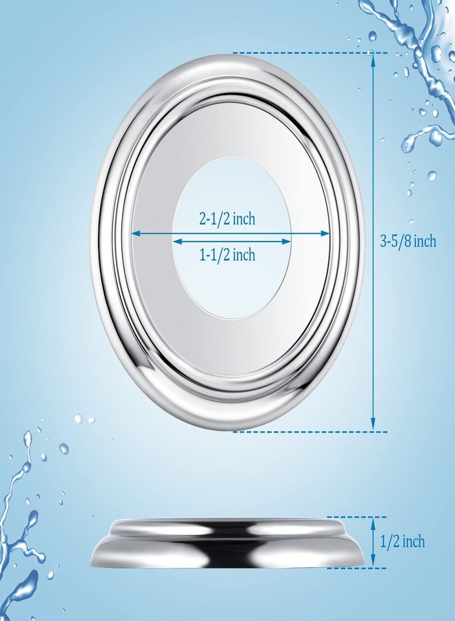 Enhon 2 Pack Metal Tub Spout Cover Ring, Bathroom Faucet Remodeling Wall Plate with Foam Gasket, 1-1/2 Inch ID and 3-5/8 Inch OD(Chrome) - Image 2