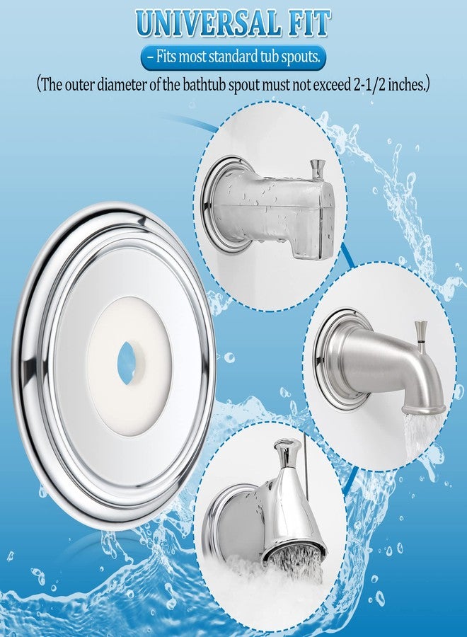 Enhon 2 Pack Metal Tub Spout Cover Ring, Bathroom Faucet Remodeling Wall Plate with Foam Gasket, 1-1/2 Inch ID and 3-5/8 Inch OD(Chrome) - Image 5
