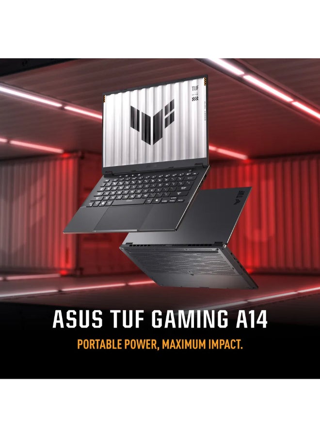 ASUS TUF Gaming A14 Gaming Laptop, AMD Ryzen AI 7 350 Processor, 16GB RAM, 1TB SSD, 8GB NVIDIA RTX 5060, 14" 2.5K WQXGA 165Hz Display, Windows 11 Home, Backlit English & Arabic Keyboard, Jaeger Grey, 1 Year Warranty | FA401KM-G161W Jaeger Grey - Image 2
