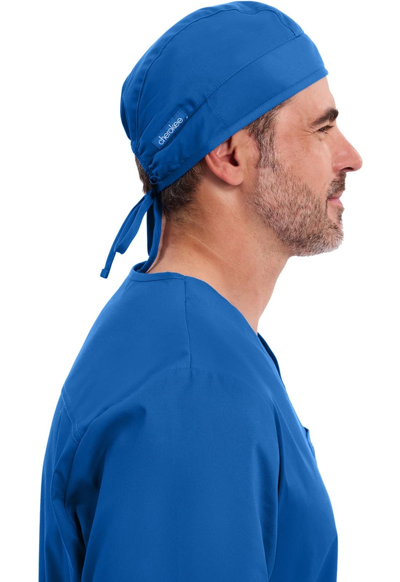 Cherokee Men and Women Scrub Cap with Adjustable Elastic Tie-Back Lightweight, Breathable No-Slip Unisex Surgical Cap - 2506, OS, Royal - Image 3
