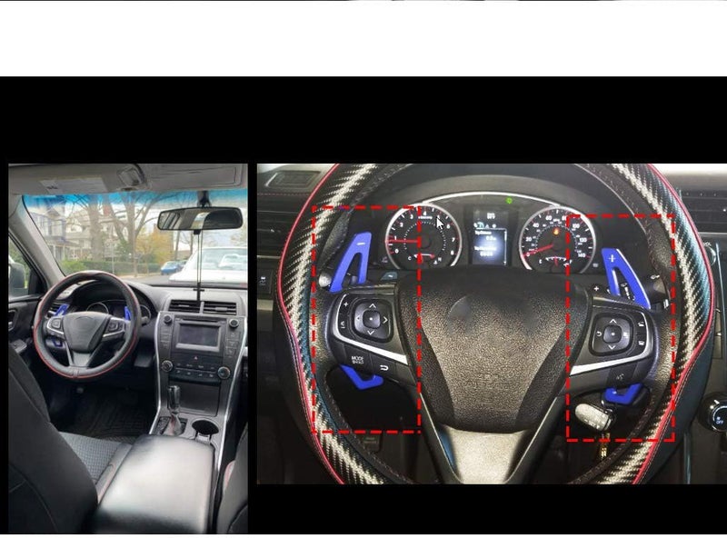SANRILY Blue Steering Wheel Shift Paddle Shifter Extension for Toyota Camry and Corolla - Image 3