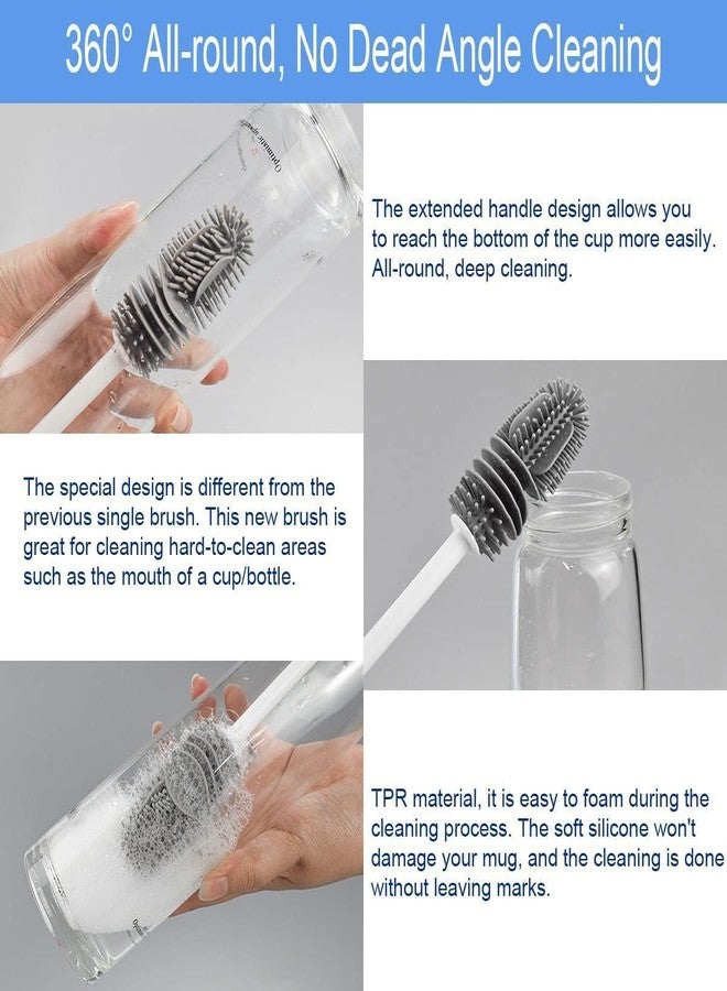 KRUPAVI Bottle Brush, 28 x 3.3 cm Silicone Long Cleaning Brush, Soft Baby Bottle Brush, Multifunctional Silicone Cleaning Brush, for Glass Bottles, Vases, Water Bottles Brushes (1 Pcs) - Image 3