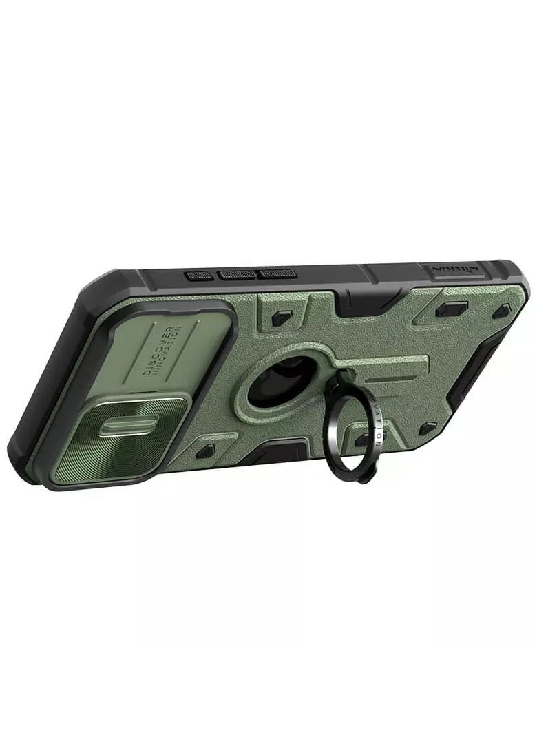 Nillkin CamShield Armor case for Apple iPhone 15 Pro 6.1 (2023) (with LOGO cutout)-Dark Green - Image 4
