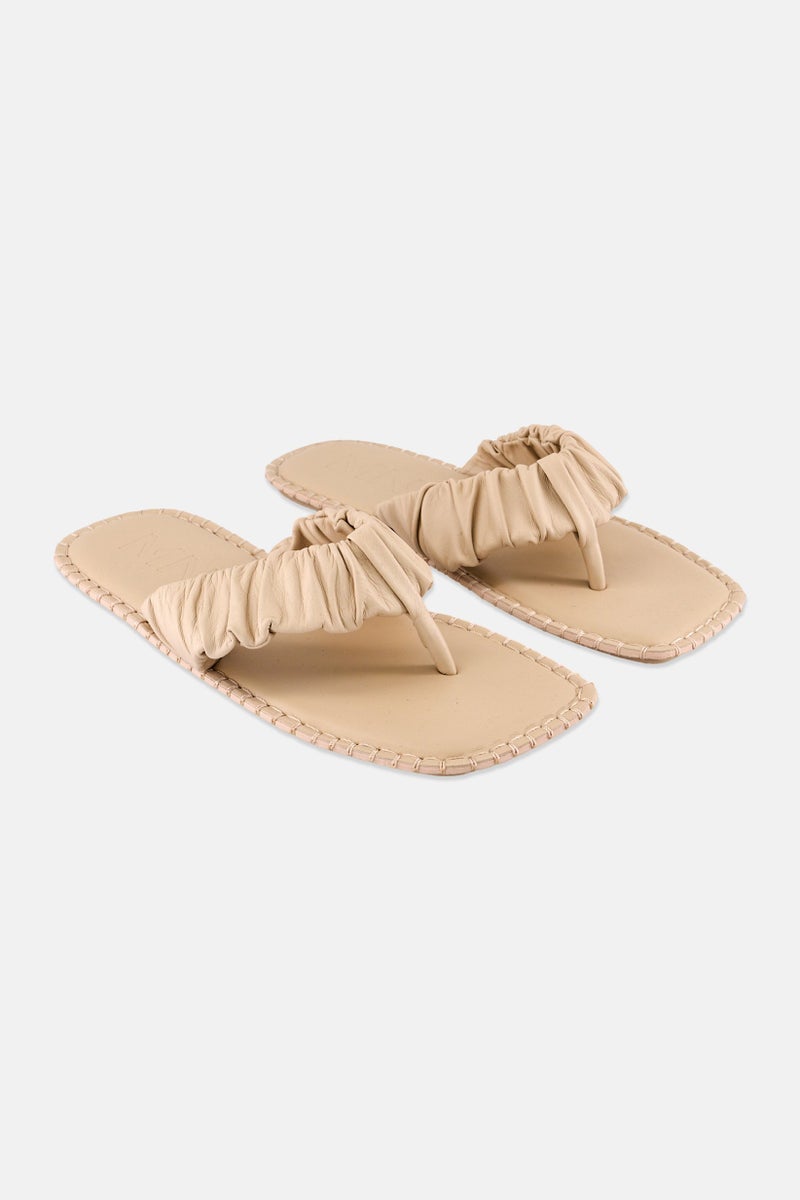 MANGO نعال نسائية 622 تينا سليب أون، كريمي - Image 1