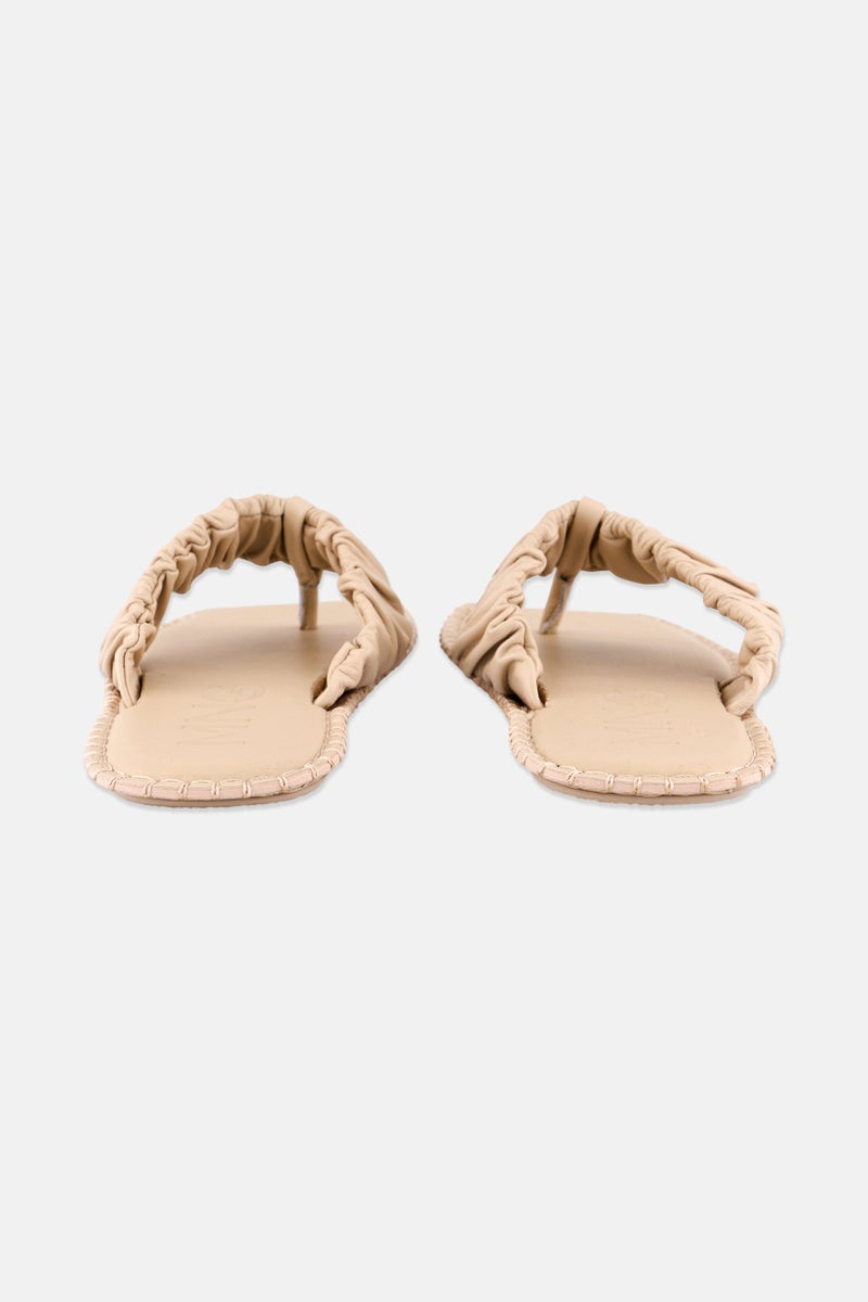 MANGO Women 622 Tina Slip On Slippers, Cream - Image 2
