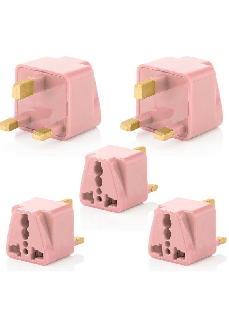 HI PLASST PINS N PLUGS HiPlasst 5pcs Pack India to UK Plug Adapter TypeG Plug Adapter UK Converter for Indian Plug for Dubai Singapore Hong Kong Malaysia Compact UK Travel Adapter  - Image 1