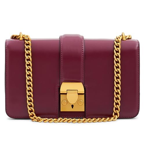 Miraggio Scarlet Solid Crossbody Bag with Convertable Sling/Shoulder Chain for Women (Wine) - Image 1