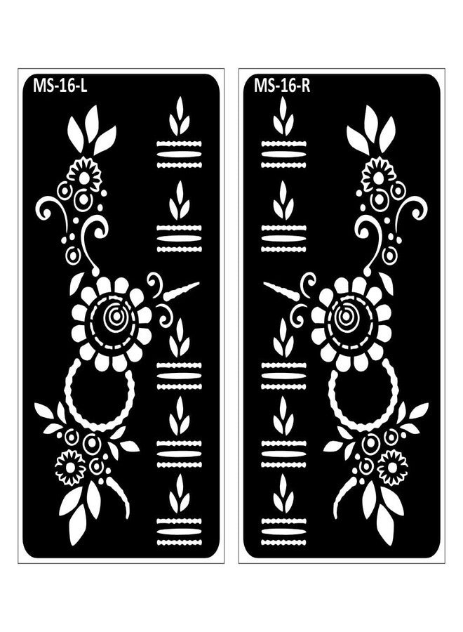 Komstec Beautiful Henna Design Circles, Flowers, and Lines Mehndi Stencil Easy-to-Use Henna Mehndi Stencil Sticker for Girl and Women - Image 1
