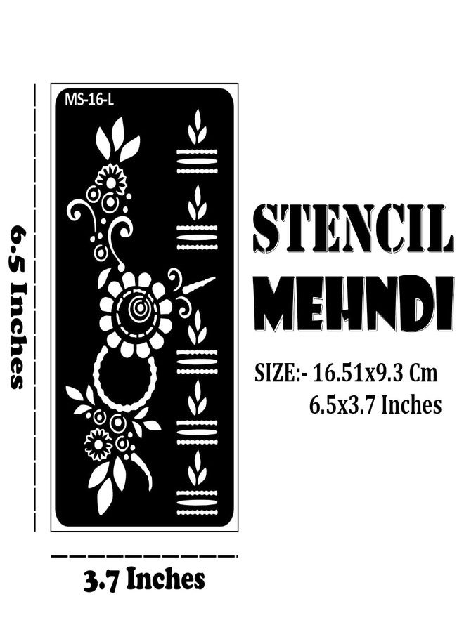 Komstec Beautiful Henna Design Circles, Flowers, and Lines Mehndi Stencil Easy-to-Use Henna Mehndi Stencil Sticker for Girl and Women - Image 4