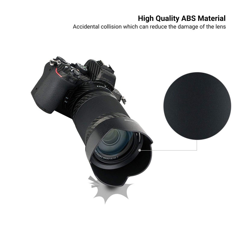 JJC (1+1) Screw on + Bayonet Lens Hood Shade for Nikon Z30 Z50 Z fc Dual Lens Kit (Nikkor Z DX 16-50mm & 50-250mm) Replaces HN-40 and HB-90A Lens Hood - Image 5