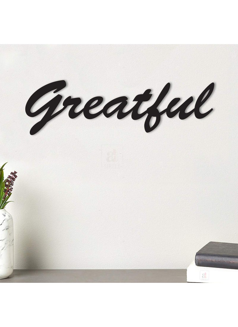 Art Street Art Street Greatful MDF Plaque Painted Cutout Ready to Hang Home Décor, Wall Décor, Wall Art,Decorative MDF Plaque For Home & Wall Decoration-Size3.4 X 11.7 Inches  - Image 1