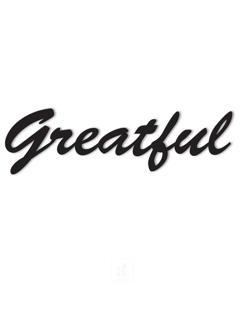 Art Street Art Street Greatful MDF Plaque Painted Cutout Ready to Hang Home Décor, Wall Décor, Wall Art,Decorative MDF Plaque For Home & Wall Decoration-Size3.4 X 11.7 Inches  - Image 2