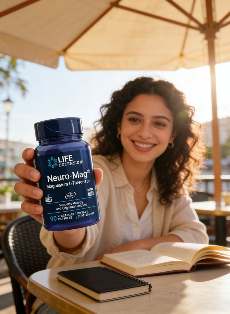 لايف إكستنشن مكمل غذائي نيورو ماج مغنيسيوم إل ثريونات - دعم طبيعي للذاكرة والوظيفة الإدراكية وصحة الدماغ 90 كبسولة - Image 5
