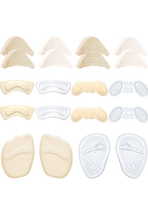 10 Pairs Shoe Filler High Heel Cushion Pads Adjustable Toe Filler Inserts Front Insoles Heel Grips Liner Insert for Preventing Too Big Shoe from Heel Slipping Blisters Relieve Pain (Plain Style)