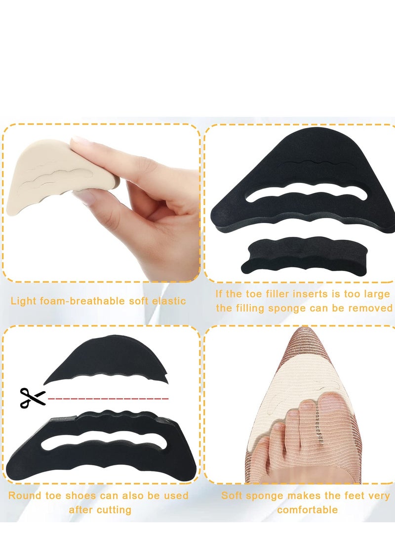 10 Pairs Shoe Filler High Heel Cushion Pads Adjustable Toe Filler Inserts Front Insoles Heel Grips Liner Insert for Preventing Too Big Shoe from Heel Slipping Blisters Relieve Pain (Plain Style)