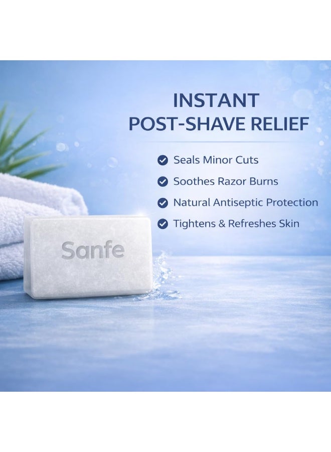 Sanfe Purified Antiseptic Alum Bar | 100g | Fitkari Stone for Skin Care Routine | Post Shave Grooming Essential | Natural Astringent Solid | Underarm Odour Care Use | Travel Friendly Body Care - Image 4