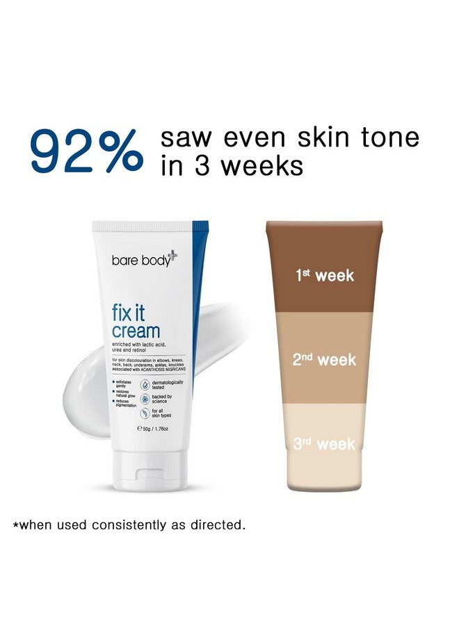 Bare Body Essentials Bare Body Plus Fix It Cream | All-in-one Solution for Dark Patches on Knees, Elbows, Neck, Underarms, Back, Ankles, Knuckles| Gentle Exfoliant| 50gm  - Image 3