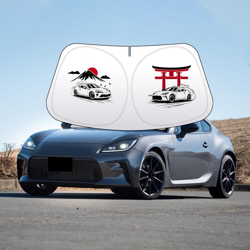 ظل شمسي للزجاج الأمامي، متوافق مع طرازات تويوتا 86 سيون FR-S، FT86، GT86، GR86 من عام 2013 حتى الآن؛ يُستخدم كغطاء للنافذة الأمامية للسيارة، يحمي من أشعة الشمس ويعكس أشعة الشمس فوق البنفسجية، ويُعتبر إكسسوارًا مفيدًا لحماية الزجاج الأمامي. - Image 1
