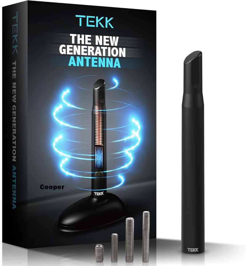 TEKK Carbon Fiber Short Antenna for Cooper and Clubman - 7.9 Inches Flexible Rubber - Image 1