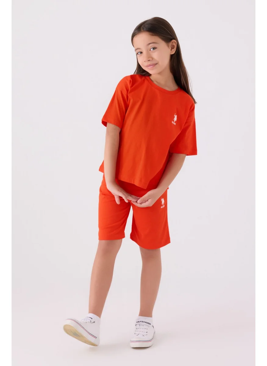 U.S. Polo Assn. Girls Orange Bermuda Set