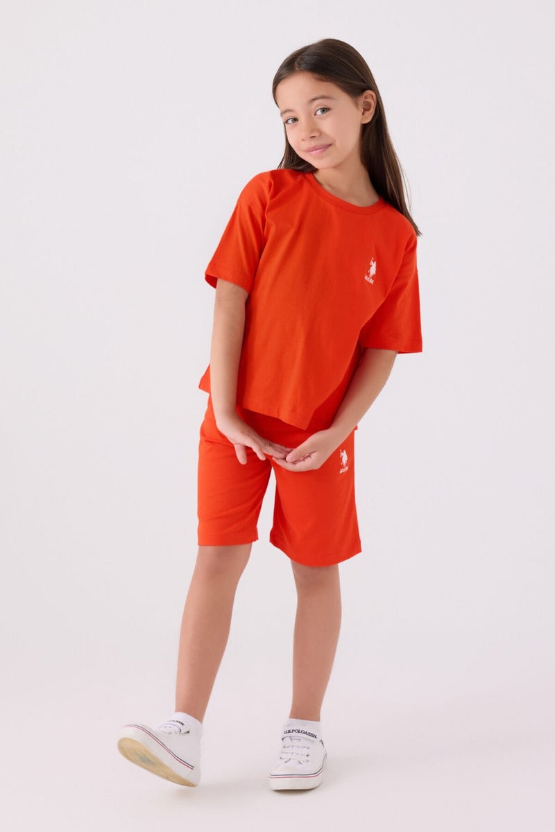 U.S. Polo Assn. Girls Orange Bermuda Set  - Image 1
