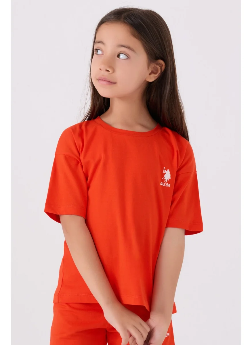 U.S. Polo Assn. Girls Orange Bermuda Set