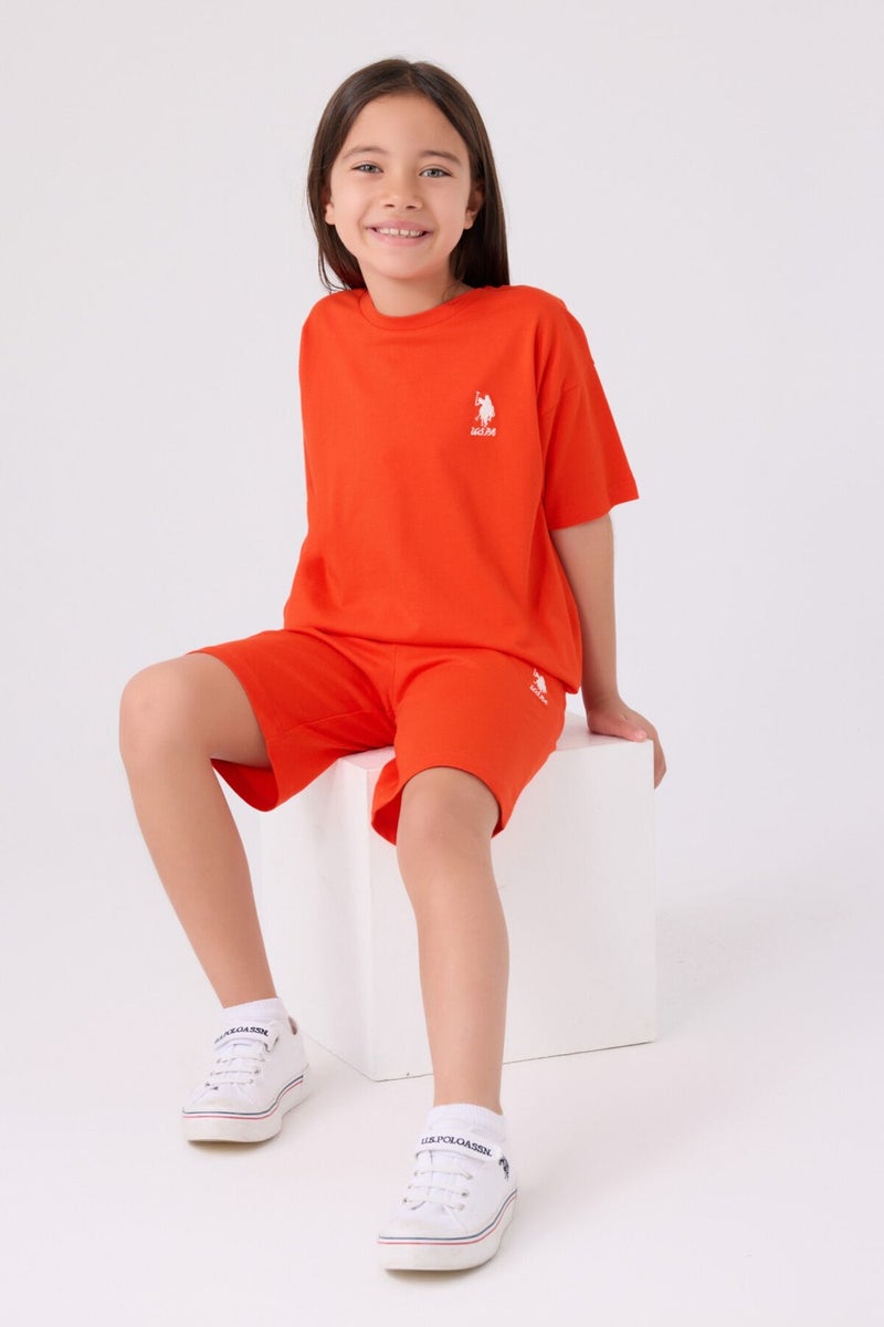 U.S. Polo Assn. Girls Orange Bermuda Set  - Image 3