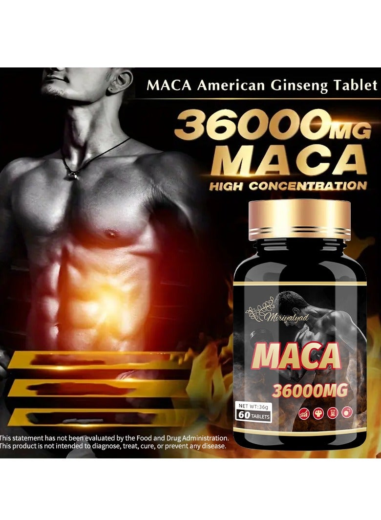 miriyalyad Maca Tablets| Eliminate Fatigue |  Improve Sleep Quality | 60 Tablets/Bottle Supplement Fitness Edible Dietary - Image 2