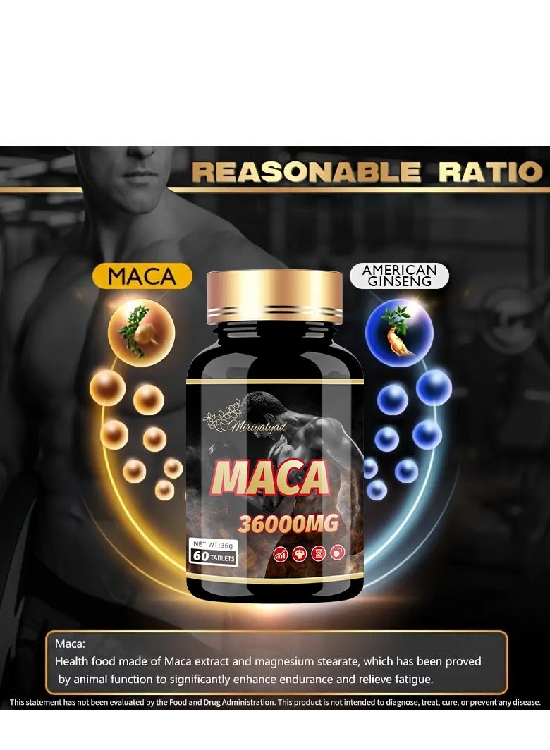 miriyalyad Maca Tablets| Eliminate Fatigue |  Improve Sleep Quality | 60 Tablets/Bottle Supplement Fitness Edible Dietary - Image 5