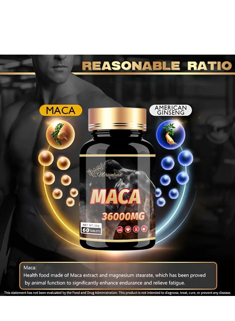 miriyalyad Maca Tablets| Eliminate Fatigue |  Improve Sleep Quality | 60 Tablets/Bottle Supplement Fitness Edible Dietary - Image 3