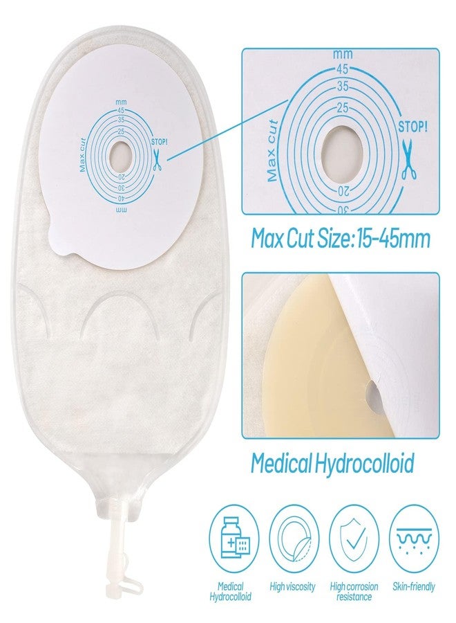 Heagimed 10PCS Urostomy Bags, One Piece Stoma Bag for Urine Anti-backflow Urostomy Bag Suppliers, 15-45mm Cut-to-Fit Drainable Pouch Ostomy Stoma Bags for Ileostomy Stoma Care - Image 3