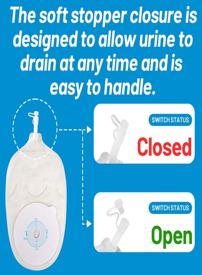 Heagimed 10PCS Urostomy Bags, One Piece Stoma Bag for Urine Anti-backflow Urostomy Bag Suppliers, 15-45mm Cut-to-Fit Drainable Pouch Ostomy Stoma Bags for Ileostomy Stoma Care - Image 5