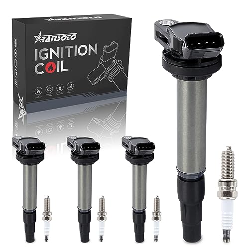 RANSOTO Ignition Coil Pack UF596 & Iridium Spark Plug Compatible with Toyota Corolla Prius Matrix, Pontiac Vibe, Scion xD, Lexus CT200h 1.8L 2009 2010 2011 2012 2013 2014 2015 Replaces UF619 4912 - Image 1