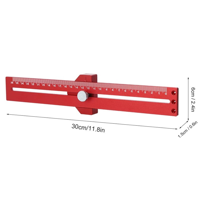 Professional Aluminum Alloy T Type Scribing Ruler 30cm Precise Marking Tool For Woodworking - Image 5