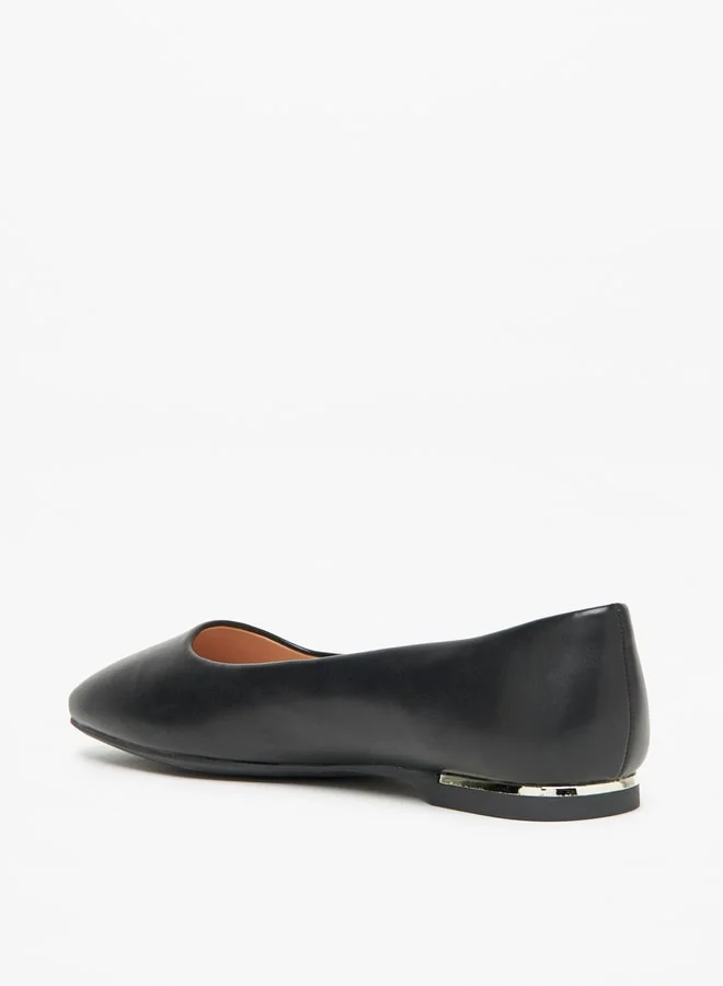 Celeste Women's Solid Slip-On Square Toe Ballerina Shoes