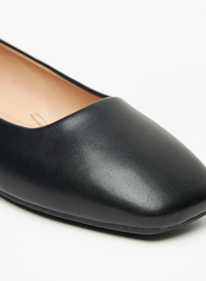Celeste Women's Solid Slip-On Square Toe Ballerina Shoes